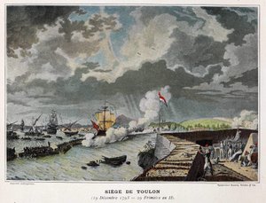 海战。1793年12月19日围攻土伦 - 在 "拿破仑的海战" 作者 未知艺术家