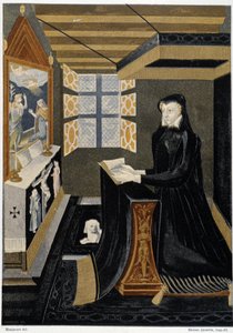 凯瑟琳-德-美第奇王后（Caterina de Medici）的讲堂（王后在祈祷）--基于16世纪的珐琅，克吕尼博物馆 作者 未知艺术家