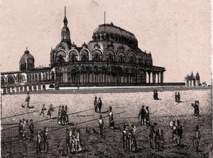 比利时奥斯坦德(Ostend)：库尔萨-迪格(赌场)的景色。载于《世界图解168景》无日期(19世纪末) 作者 未知艺术家