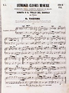 塔蒂尼的魔鬼颤音奏鸣曲 (Il trillo del diavolo) 乐谱页面 作者 未知艺术家