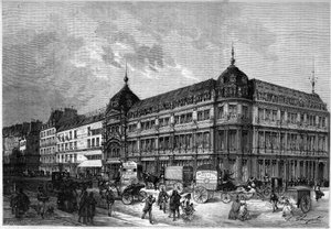 巴黎1872年：新商店，"Au bon marché"。 作者 未知艺术家