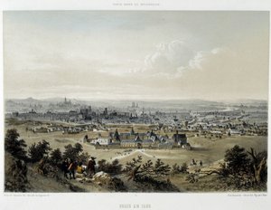 Paris in 1620, general view taken from the Butte Chaumont - lithography 作者 未知艺术家