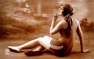 穿泳装的俏佳人 作者 未知艺术家