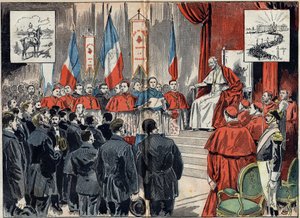 教皇莱昂十三世（1810-1903）在德国想要取代法国在圣地的保护国时，将其祝圣。10月8日的听证会 作者 未知艺术家
