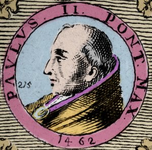 教皇保罗二世 (Paolo) 做 Pietro Barbo, Paul (1417-1471)。 19 世纪的雕刻 作者 未知艺术家
