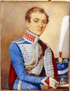 娜杰日达-杜洛娃（1783-1866 年）（Nadezhda Andreyevna Durova）的肖像，又名亚历山大-杜洛娃（Alexander Durov）或亚历山大-索科洛夫（Alexander Sokolov）或亚历山大-安德烈耶维奇-亚历山德罗夫（Alexander Andreevich Alexandrov），身着俄罗斯军官制服，女扮男装，曾在第二次世界大战的俄罗斯军队中任职。 作者 未知艺术家