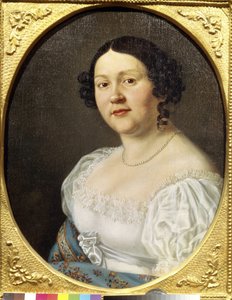 歌剧女高音歌唱家索菲亚-瓦西里耶夫娜-萨莫伊洛娃（Sophia Vasilyevna Samoylova，萨莫伊洛娃-切尔尼科娃）肖像（1860-1936 年）。无名画，水彩，19 世纪末。俄罗斯艺术，浪漫主义。国家戏剧博物馆 作者 未知艺术家