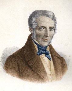 意大利作家亚历山德罗-曼佐尼的肖像（1785 - 1873）。 作者 未知艺术家