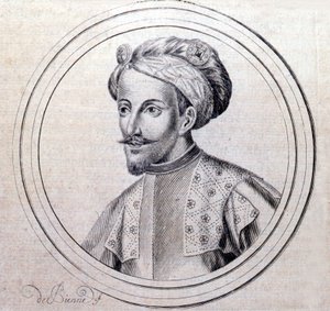塞缪尔·吉舍努 (Samuel Guichenou) 于 1660 年在里昂撰写的“萨伏伊王室的谱系历史”中的阿梅迪五世·德·萨瓦·迪特·勒·格兰德 (1249 - 1324) (Amedeo VI di Savoia detto il Grande) 的肖像。 作者 未知艺术家