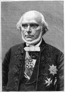 Armand de Quatrefages de Breau（1810-1892）的肖像，法国自然学家和人类学家。(来自Charles Gallot的照片）。)雕刻在1892年1月23日的《自然：科学与艺术和工业应用杂志》上。 作者 未知艺术家