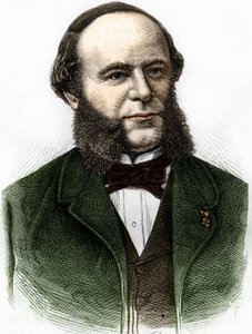 奥古斯特-普耶-奎尔蒂埃（Pouyer Quertier）（1820 - 1891）的肖像。19世纪末的雕版画。 作者 未知艺术家