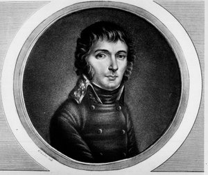 巴特雷米-茹贝尔（1769 - 1799）的肖像，意大利军队的将军。雕刻在 "法国革命历史绘画全集，共三卷 "中。1804. 作者 未知艺术家