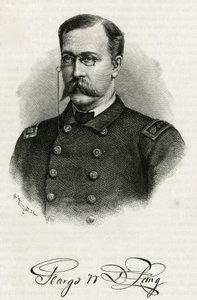 乔治-华盛顿-德隆船长（1844-1881）的肖像，他是 "珍妮特 "号船员，负责前往北极的任务。为 "珍妮特号航行 "绘制的雕版画。 作者 未知艺术家