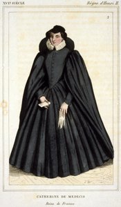 凯瑟琳-德-美第奇（Caterina de Medici）（1519 - 1589）的肖像，19世纪初的雕版画。 作者 未知艺术家
