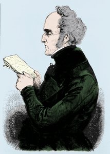 查尔斯·傅立叶 (Charles Fourier) (1772 - 1837) 的肖像，法国社会主义理论家。 19 世纪的雕刻。 作者 未知艺术家