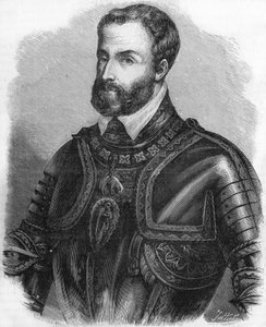 查理五世（1500-1558）的肖像，1519年至1556年神圣日耳曼帝国的皇帝。19世纪的雕版画。 作者 未知艺术家