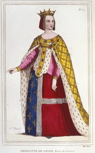 Charlotte de Savoy 肖像 1445 -1483 法国女王 1461 年至 1483 年新娘到路易十一 (Le Prudent) 1451 年版画 1830 作者 Unknown artist