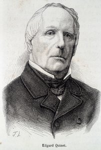 法国历史学家Edgar (Edgard) Quinet的肖像（1803 - 1875）。 作者 未知艺术家