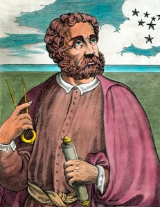 Fernand de Magellan (1480-1521) 肖像，葡萄牙航海家 - 16 世纪版画 - 私人收藏 - Ferdinand Magellan 肖像（1480-1521）葡萄牙探险家 - 16 世纪版画 - 私人收藏 作者 未知艺术家