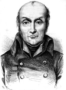 弗朗索瓦·尼古拉斯·阿佩尔 (Francois Nicolas Appert) 的肖像，锡盒的发明者 - 在路易斯·菲吉耶 (Louis Figuier) 的“行业奇迹”中 作者 未知艺术家