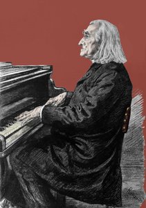 弗朗茨·李斯特 (1811-1886) 的肖像，匈牙利钢琴作曲家和钢琴家。 作者 未知艺术家