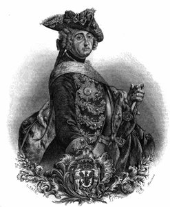 普鲁士国王弗雷德里克二世（1712-1786）的画像，被称为弗雷德里克大帝。 作者 未知艺术家