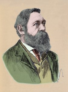 弗里德里希-恩格斯（1820 - 1895）德国哲学家和社会主义理论家的画像。 作者 未知艺术家