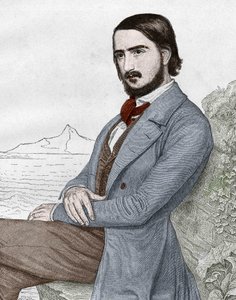 Georges (Georg) Herwegh (1817-1875) 德国诗人的肖像，基于C. HITZ的画作。 作者 未知艺术家
