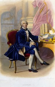 乔治-路易斯-勒克莱尔，布冯伯爵（1707 - 1788）的肖像，法国自然学家和作家。在 "Le Plutarque francais "中 作者 未知艺术家