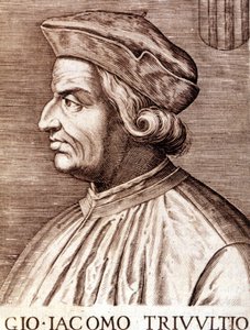 Giangiacomo Trivulzio (Marshal Trivulce) Marquis de Vigevano 在法语 Trivulce 的肖像。 法国元帅（1448 年至 1518 年）。 17 世纪的雕刻 作者 未知艺术家