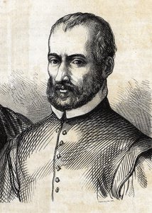 意大利作曲家乔瓦尼-皮尔路易吉-达-帕莱斯特里纳（1525 - 1594）的肖像。 作者 未知艺术家