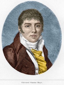 意大利作曲家乔瓦尼-西蒙-迈尔（Johann Simon Mayr）的肖像（1763-1845）。 作者 未知艺术家