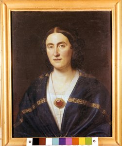 朱塞佩娜·斯特雷波尼 (1815-1897) 的肖像，女高音和朱塞佩·威尔第 (Giuseppe Verdi) 的妻子“”匿名绘画。 1850 年左右。Sant