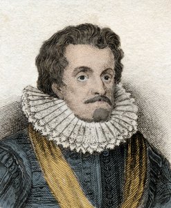 詹姆斯一世 (James 1st Stuart) (1566-1625) 的肖像，英格兰和爱尔兰国王（或詹姆斯六世（或詹姆斯六世），苏格兰国王） 19 世纪的雕刻。 作者 未知艺术家