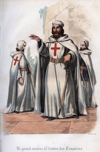莫莱的詹姆斯（Jacques de Molay）（Molai）（1243-1314）的肖像，圣殿骑士团的大团长。雕刻于1842年的《教皇的历史》，作者是莫里斯-拉夏尔。私人收藏。 作者 未知艺术家