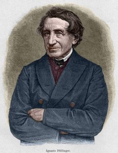 约翰-约瑟夫-伊格纳茨-冯-多林格（Johann Joseph Ignaz von Dollinger）（1799 - 1890）的肖像，阿勒曼德教士和教会历史教授。19世纪的雕版画。 作者 未知艺术家