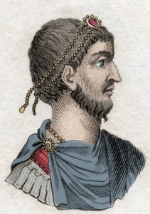 叛教者朱利安 (Flavius Claudius Julianus (331-363)，罗马皇帝的肖像。19 世纪的雕刻。 作者 未知艺术家