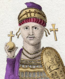 查士丁尼一世（大帝）的肖像 (Flavius Petrus Sabbatius Justinianus).482 - 565。东方罗马皇帝。 作者 未知艺术家