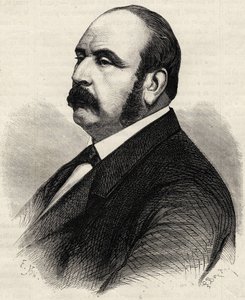 勒德鲁-罗林（Ledru-Rollin）（1807-1874）的肖像，法国政治家。19世纪的雕版画。 作者 未知艺术家