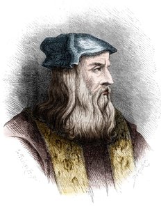 伦纳德-德-芬奇（Leonard da Vinci）（1452-1519）的肖像，意大利画家。 作者 未知艺术家