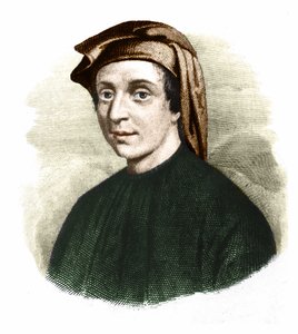 Leonardo Fibonacci (1170-1245)的肖像。(Leonard of Pisa)。意大利数学家。 作者 未知艺术家