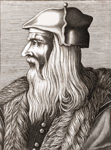达芬奇（Leonardo da Vinci）的肖像（1452 - 1519）。 作者 未知艺术家