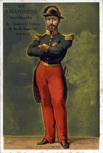 路易-尤金-卡瓦尼亚克（1802 - 1857）的肖像，法国将军和政治家。19世纪末的彩色石版画。 作者 未知艺术家