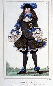 勃艮第公爵路易·德·法兰西 (1682 - 1712) 的肖像，被称为“伟大的太子”。 1830 年的雕刻。 作者 未知艺术家