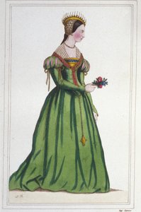 Marguerite de France (1523 - 1574) 的肖像，弗朗索瓦一世和克劳德·德·法兰西的女儿。 1830 年的雕刻 作者 未知艺术家