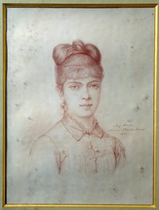 Marie Alexandrine Henriette Dumas Davy de la Pailleterie dit Colette (1860-1907)的肖像，小仲马(1824-1895)的女儿" 无名画。1878年，维勒-科特雷兹。大仲马博物馆 作者 未知艺术家