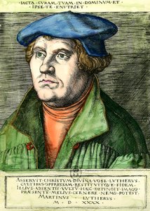 Portrait of Martin Luther (1483-1546) German religious reformer Engraving of the 16th century Private collection 作者 未知艺术家
