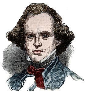 纳撒尼尔-霍桑（1804-1864）的画像，美国作家。 作者 未知艺术家