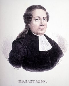 Pierre Metastase（或 Pietro Metastasio）的肖像（1698 - 1782）。 作者 未知艺术家
