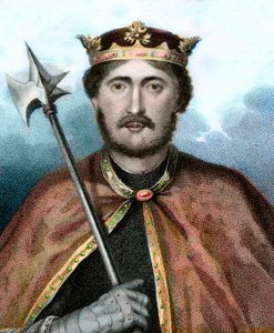 英格兰国王理查德一世（1157-1199）的肖像，也被称为狮心理查德--狮心理查德的肖像--19世纪的版画 作者 未知艺术家